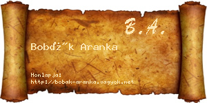 Bobák Aranka névjegykártya