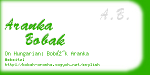 aranka bobak business card